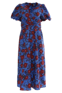 RANT & RAVE Kamilia Floral Midi Dress - Blue