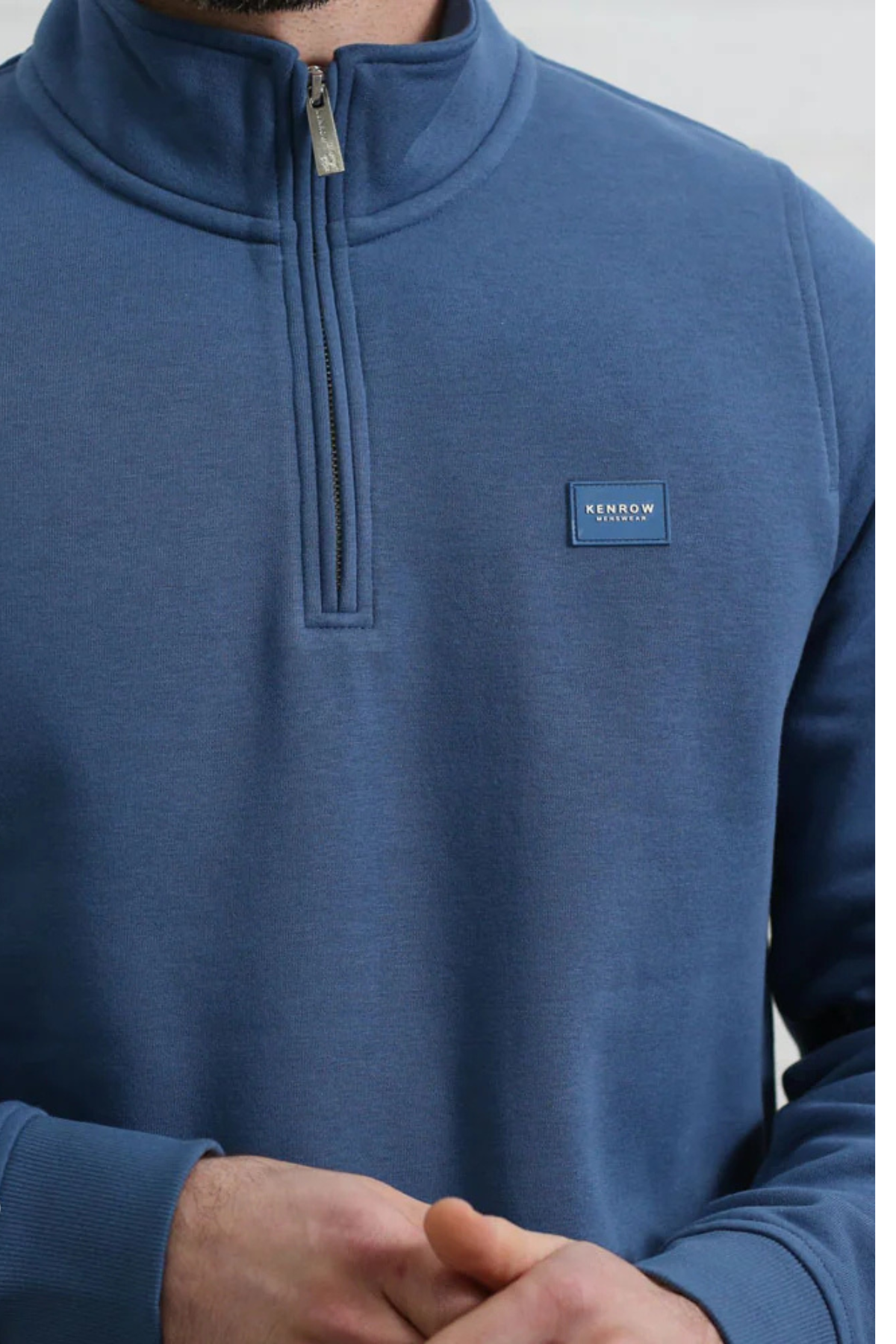 KENROW Damon Half Zip Sweatshirt - Denim Blue