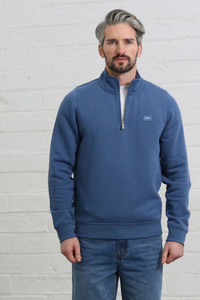 KENROW Damon Half Zip Sweatshirt - Denim Blue