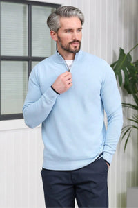 KENROW Arlo Knit Half Zip Jumper - Sky Blue