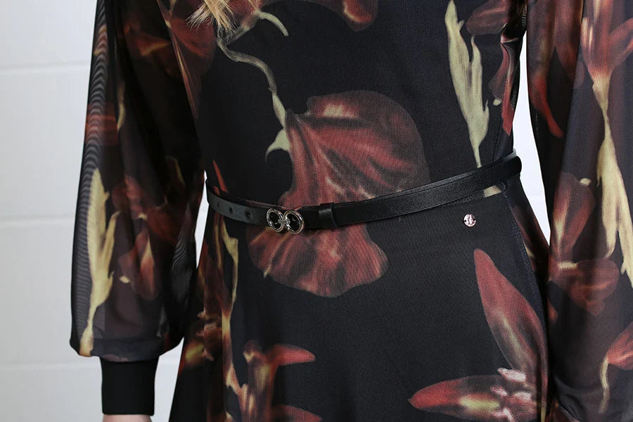 RANT & RAVE Lillian Floral Long Sleeve Dress - Black