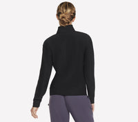 SKECHERS Women's Go Luxe Rib 1/4 Zip Top - Black