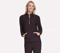 SKECHERS GO WALK Luxe Rib 1/4 Zip - Brown