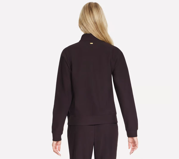 SKECHERS GO WALK Luxe Rib 1/4 Zip - Brown