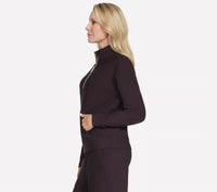 SKECHERS GO WALK Luxe Rib 1/4 Zip - Brown