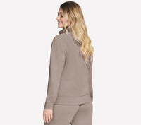 SKECHERS Women's Go Luxe Rib 1/4 Zip Top - Taupe