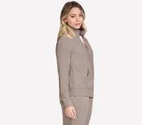 SKECHERS Women's Go Luxe Rib 1/4 Zip Top - Taupe