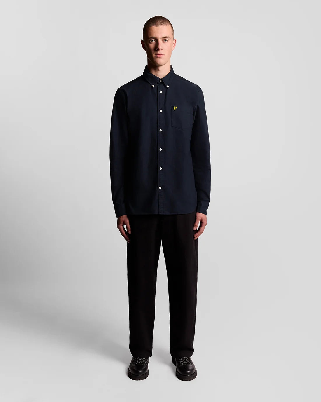 LYLE & SCOTT Cotton Button Down Oxford Shirt - Navy
