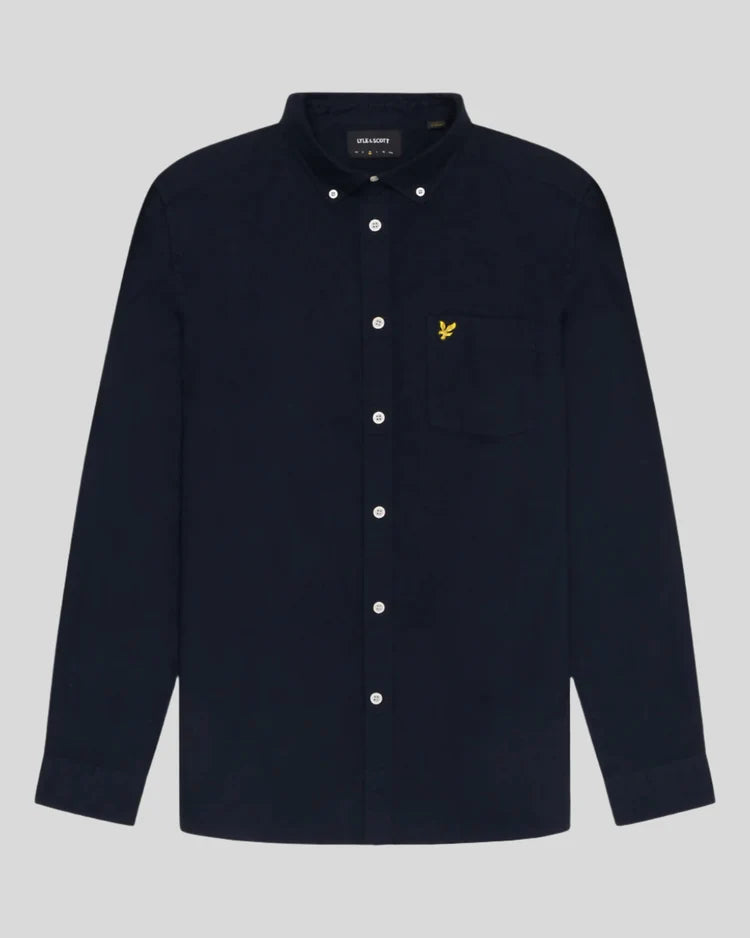 LYLE & SCOTT Cotton Button Down Oxford Shirt - Navy