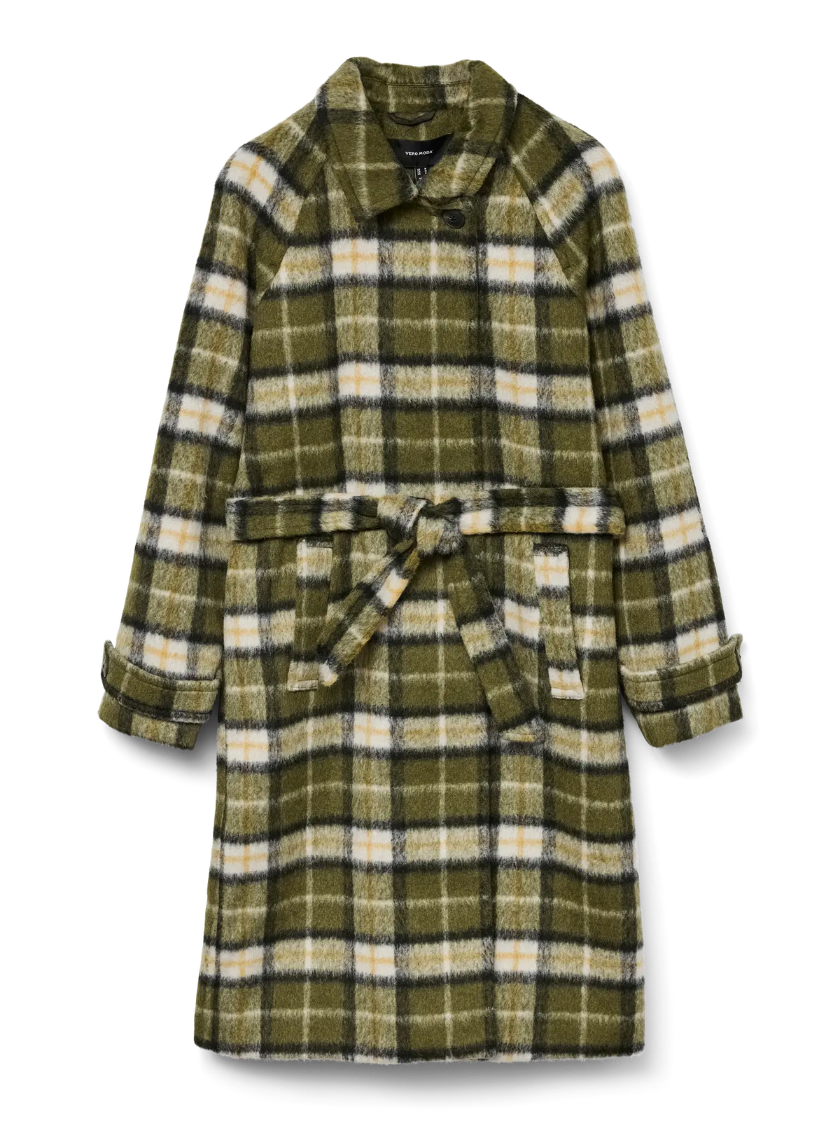 VERO MODA Pucci Long Coat - Green Check
