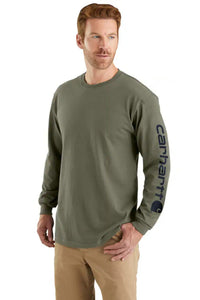 CARHARTT Dearborn Relaxed Long Sleeve Logo T-Shirt - Olive