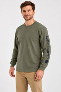 CARHARTT Dearborn Relaxed Long Sleeve Logo T-Shirt - Olive