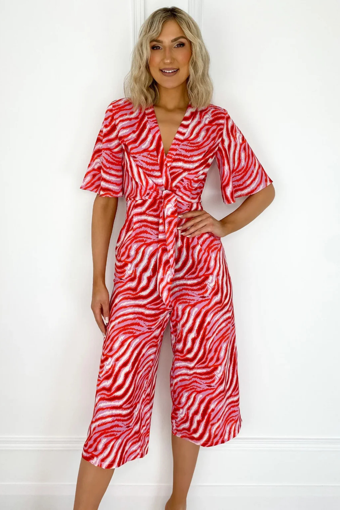 MARC ANGELO Pink Striped Jumpsuit