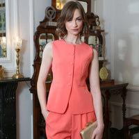 RANT & RAVE Melody Tailored Waistcoat - Coral
