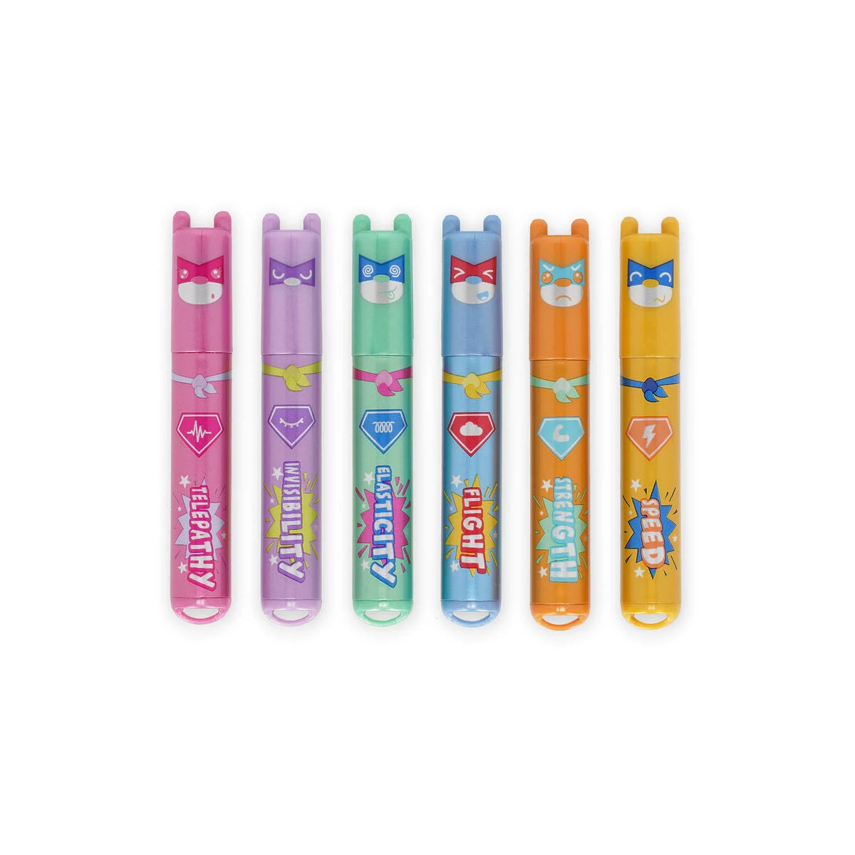 LEGAMI Set of 6 Mini Highlighters - Teddy's Superpower