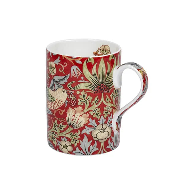 MORRIS & CO Strawberry Thief Mug in a Gift Box - Red