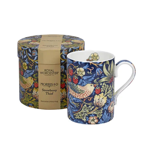 MORRIS & CO Strawberry Thief Mug in a Gift Box - Blue