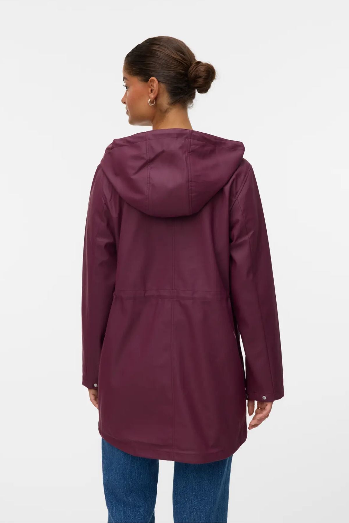 VERO MODA Malou Coated Rain Jacket - Burgundy