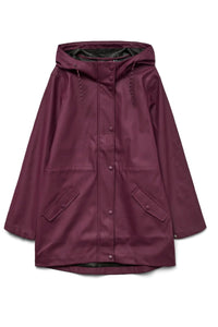 VERO MODA Malou Coated Rain Jacket - Burgundy