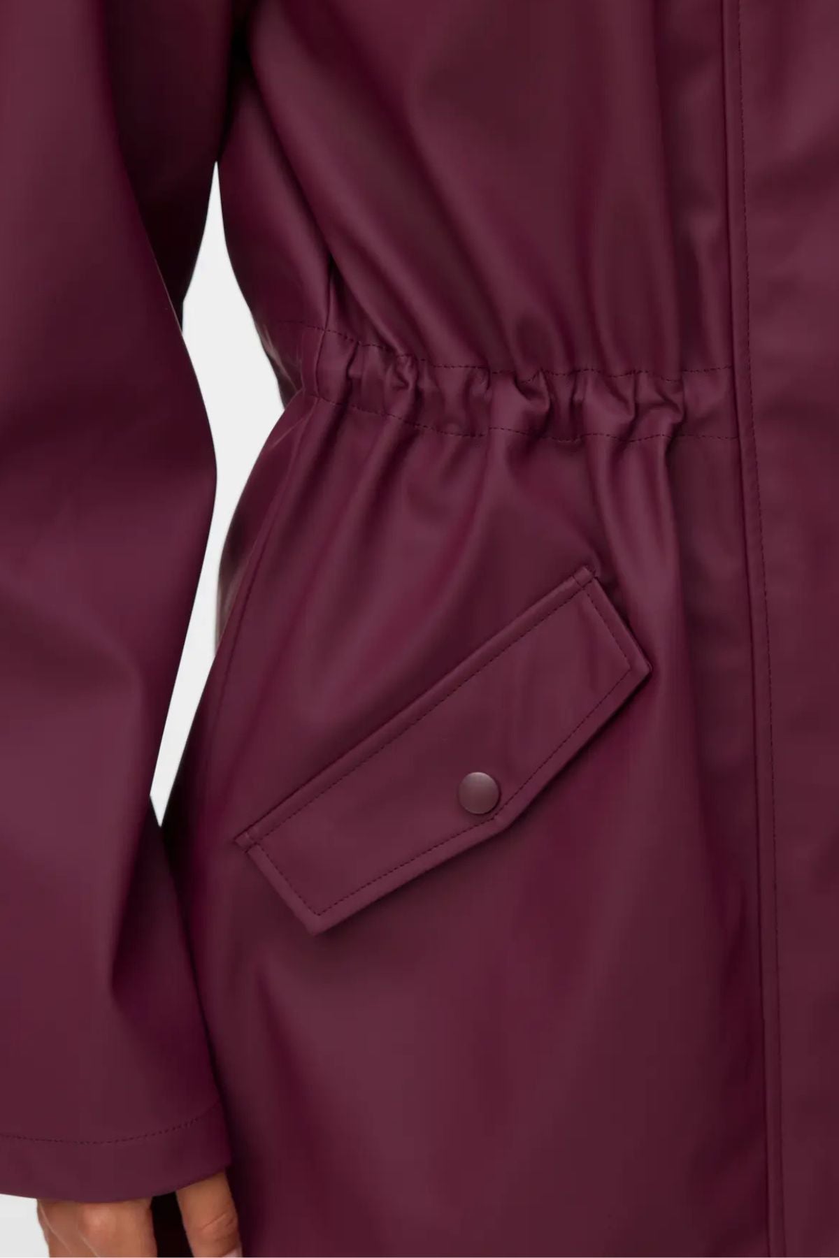 VERO MODA Malou Coated Rain Jacket - Burgundy
