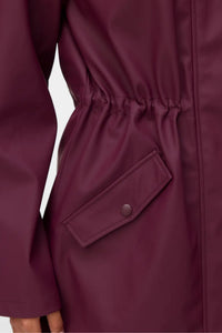VERO MODA Malou Coated Rain Jacket - Burgundy