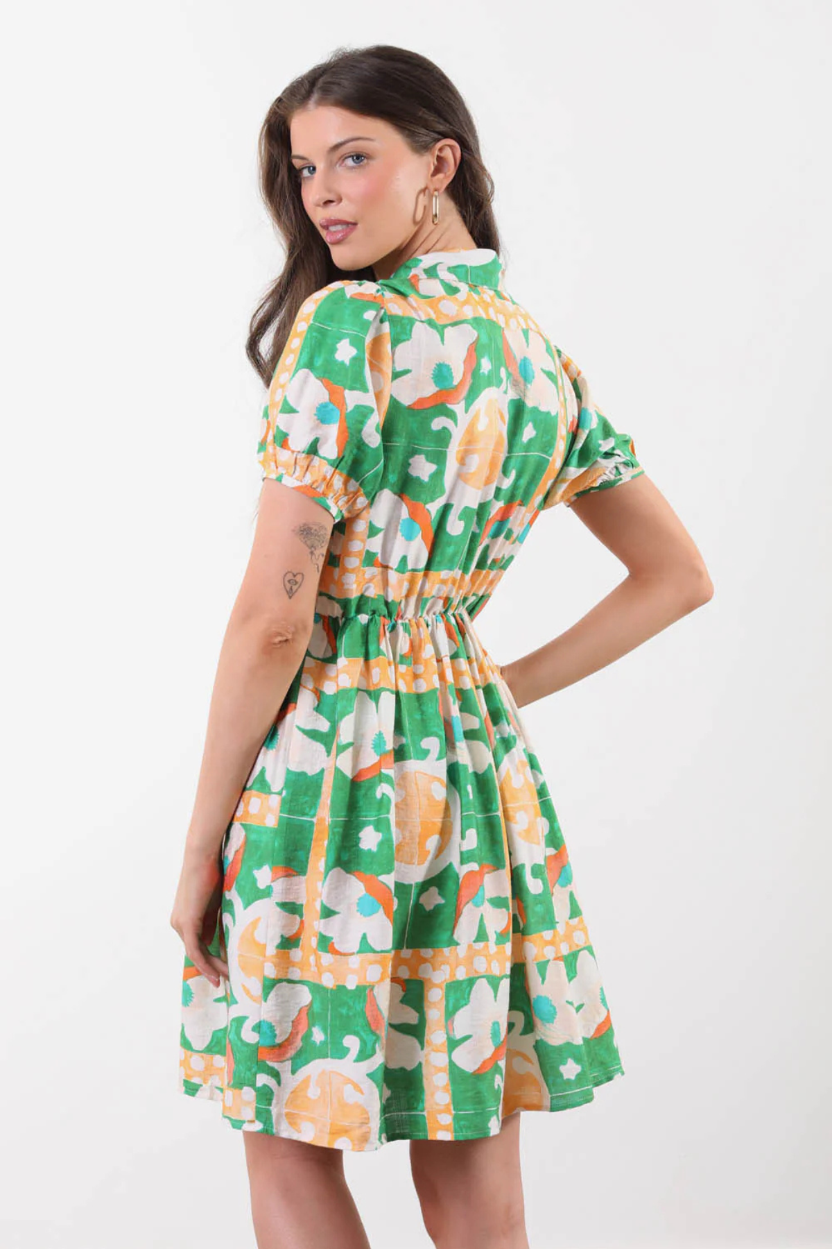 MARC ANGELO Summer Shirt Dress - Green The Cope MARC ANGELO Summer Shirt Dress - Green The Cope