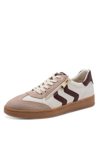 MARCO TOZZI Side Zip Low Trainer - Cream