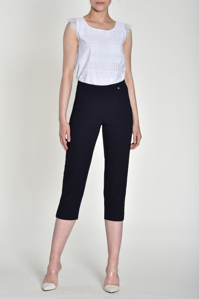 ROBELL Marie Crop Trousers - Navy