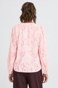 FRANSA Mera Textured Blouse - Blush
