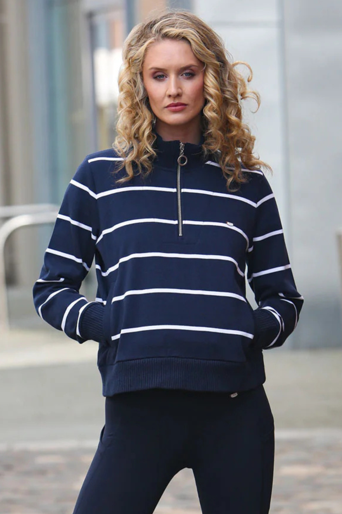 RELAX & RENEW Molly Half Zip Top - Navy