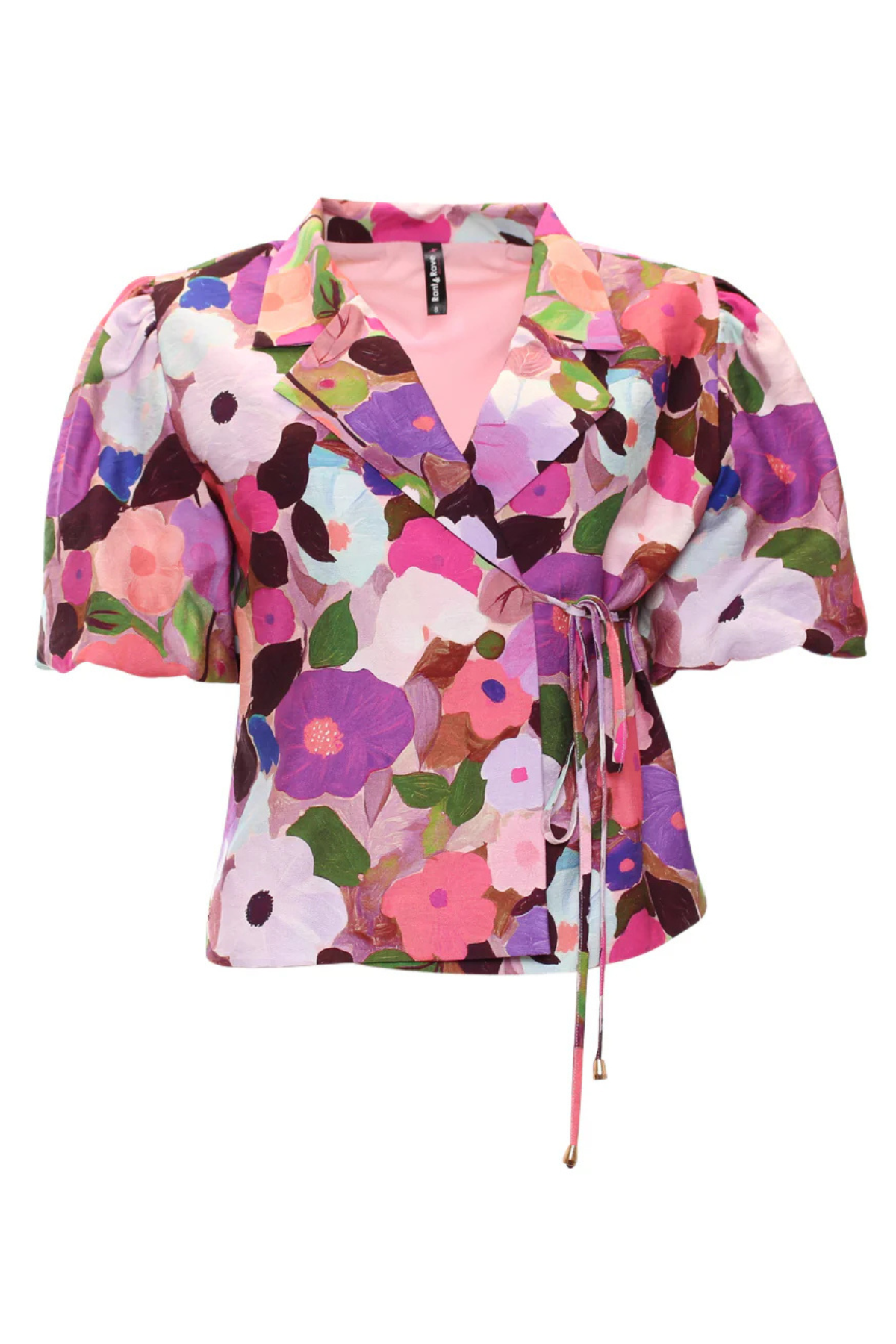 RANT & RAVE Morgan Floral Wrap Top - Pink