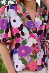 RANT & RAVE Morgan Floral Wrap Top - Pink
