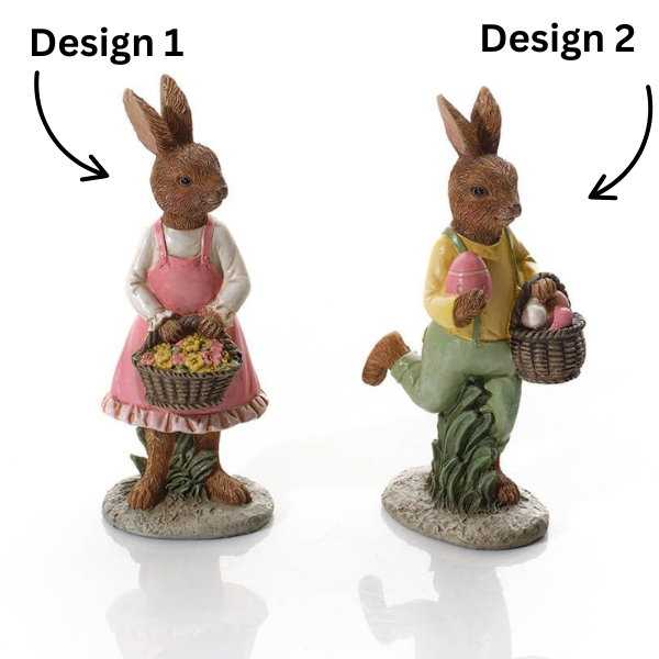 LANGS Easter Mr. or Mrs. Rabbit with Egg Basket Figurine 17cm - 1Pc