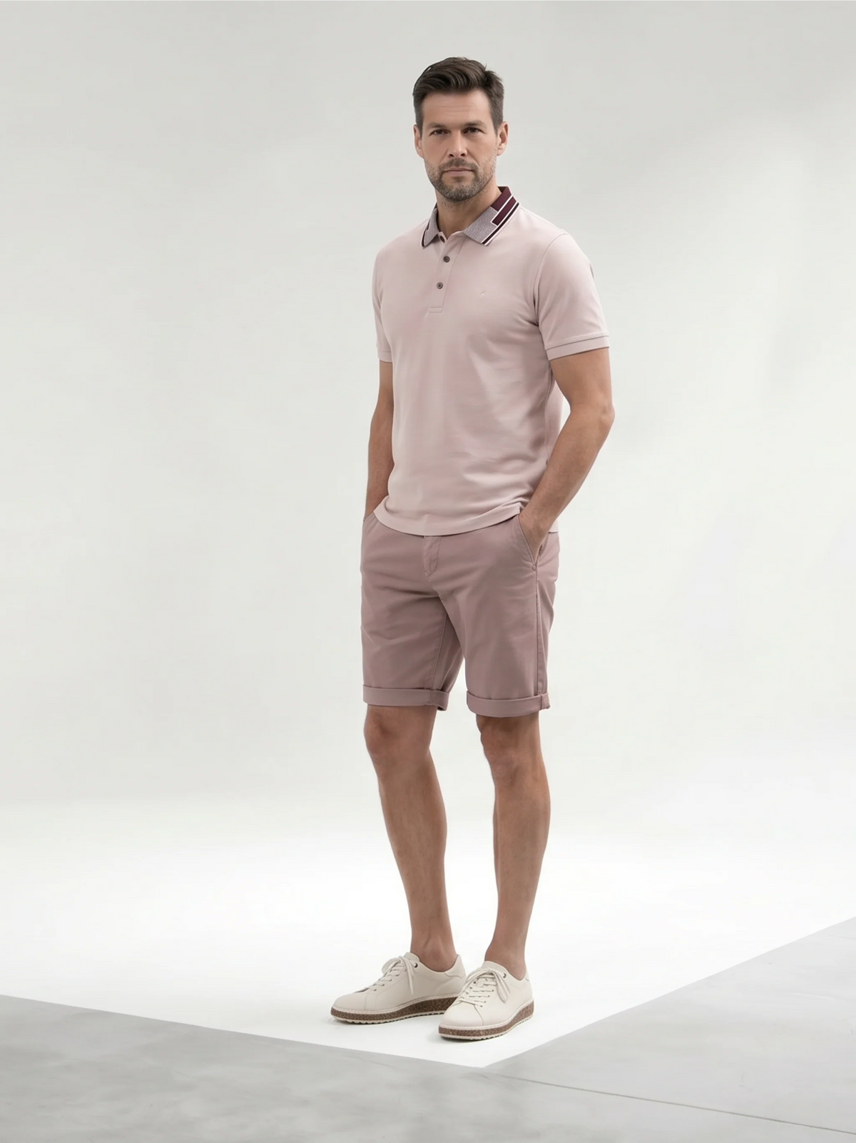 MISH MASH Briza Short Sleeve Polo Shirt - Dusty Pink