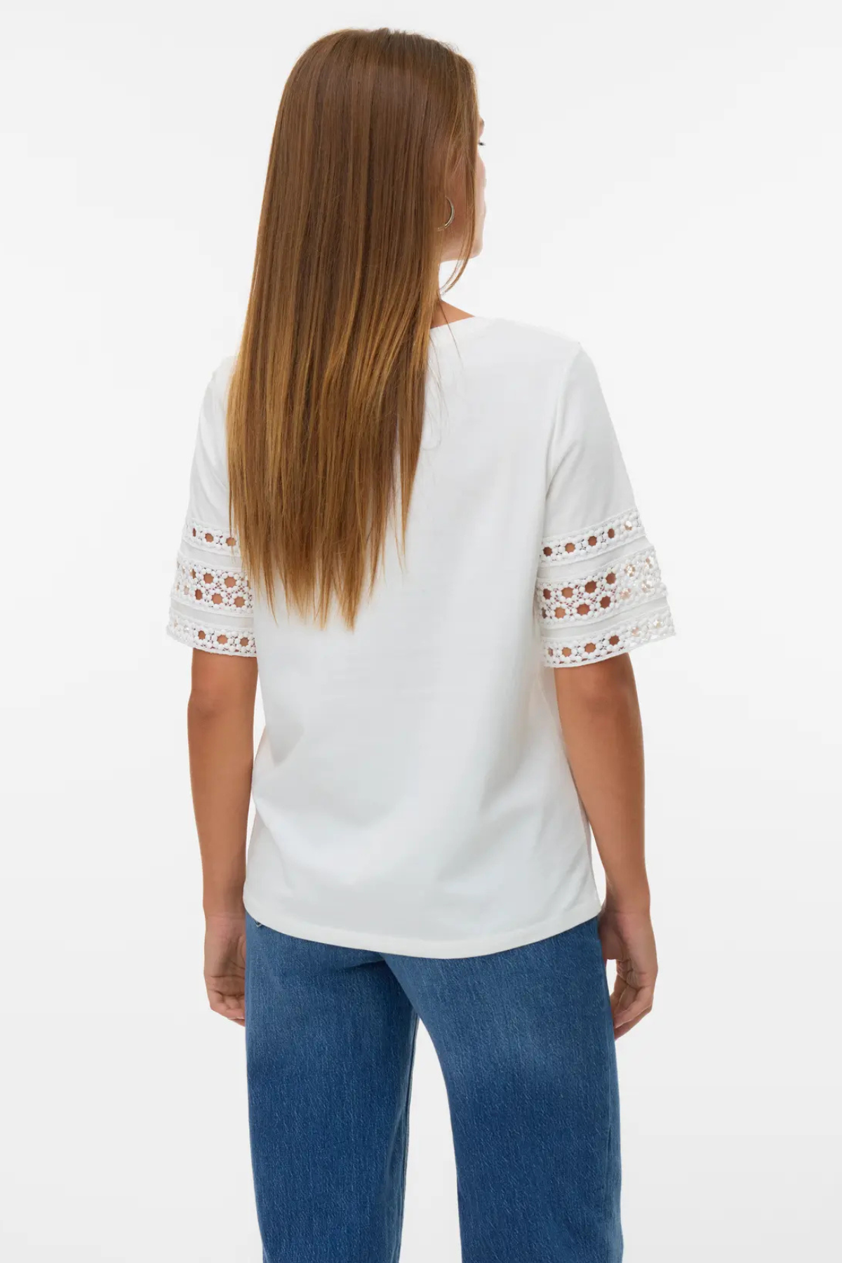 VERO MODA Nancy 2/4 Sleeve T-Shirt - White