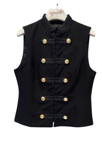 COPE CLOTHING Gilded Buttons Vest Top - Black