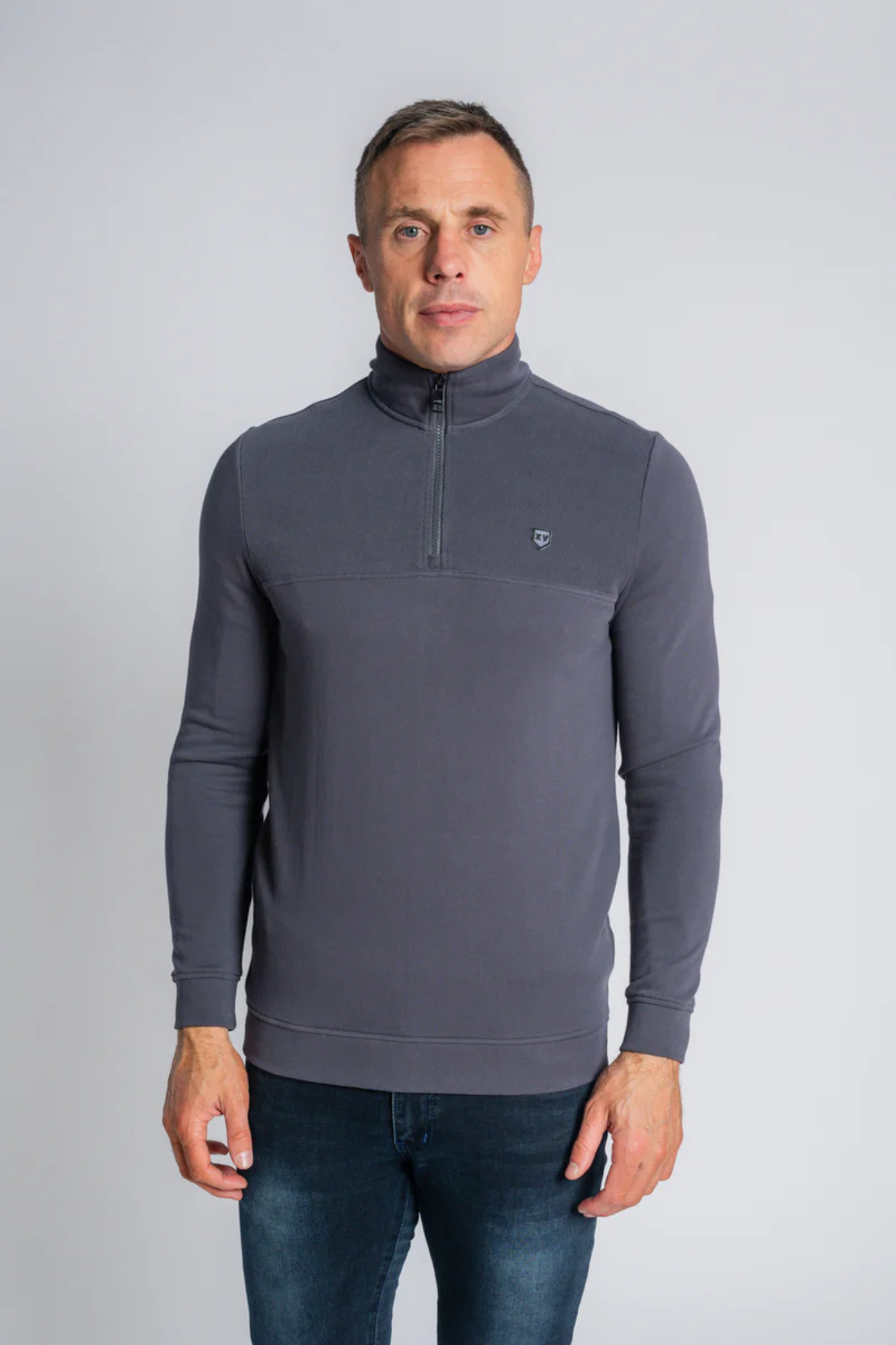XV KINGS by Tommy Bowe Narbonne 1/4 Zip Sweatshirt - Grey