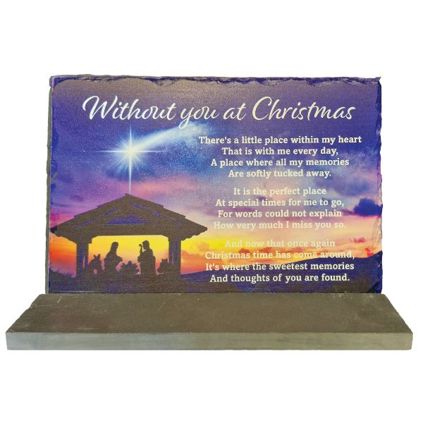 WGP Christmas Printed Slate Nativity Grave Ornament 30x20cm