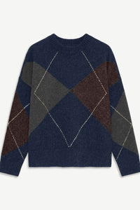 VERO MODA Boom Argyle Round Neck Jumper - Navy