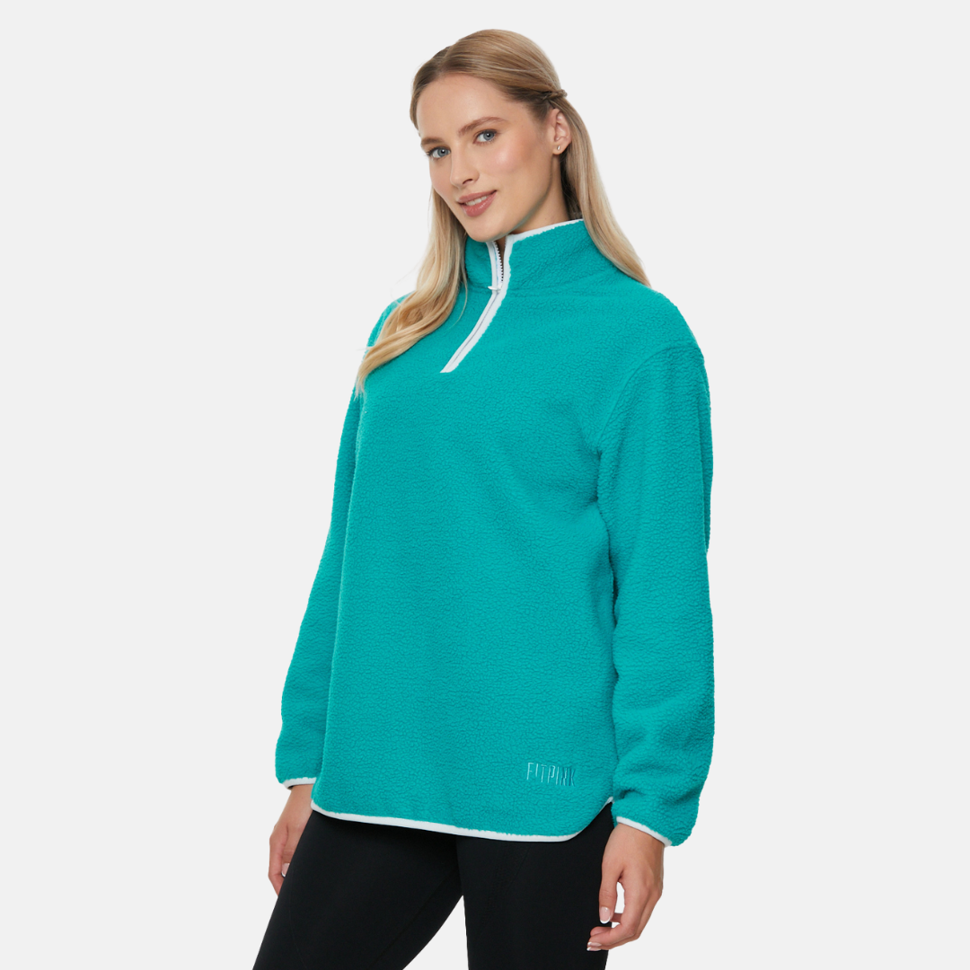 FIT PINK Fleece Half Zip Top - Teal