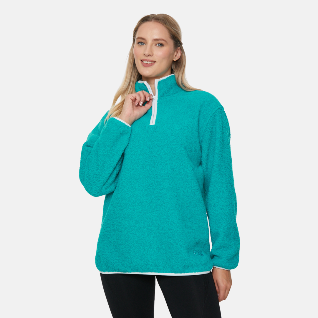 FIT PINK Fleece Half Zip Top - Teal