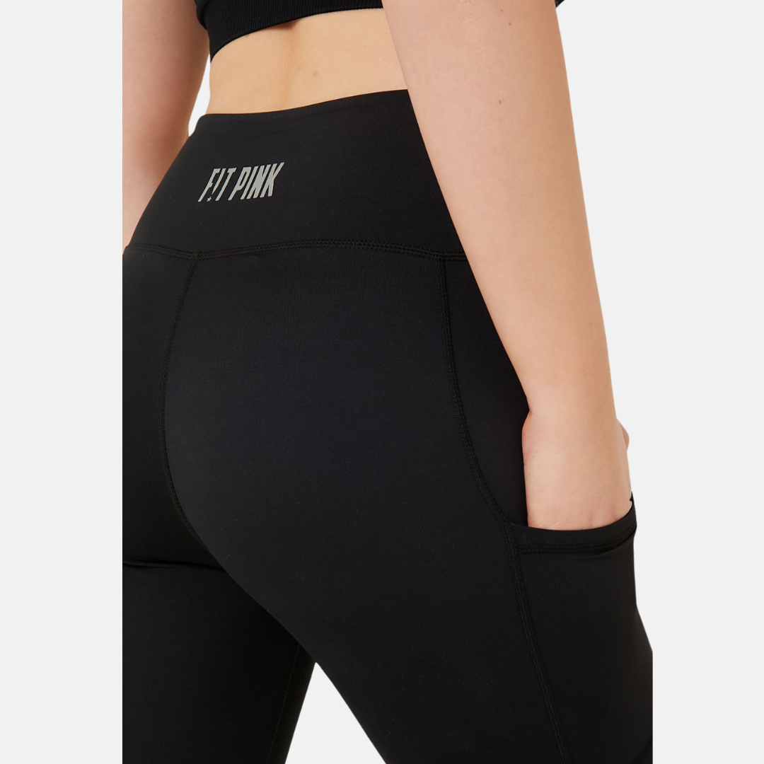 FIT PINK Elevate Full Length Gym Leggings - Black