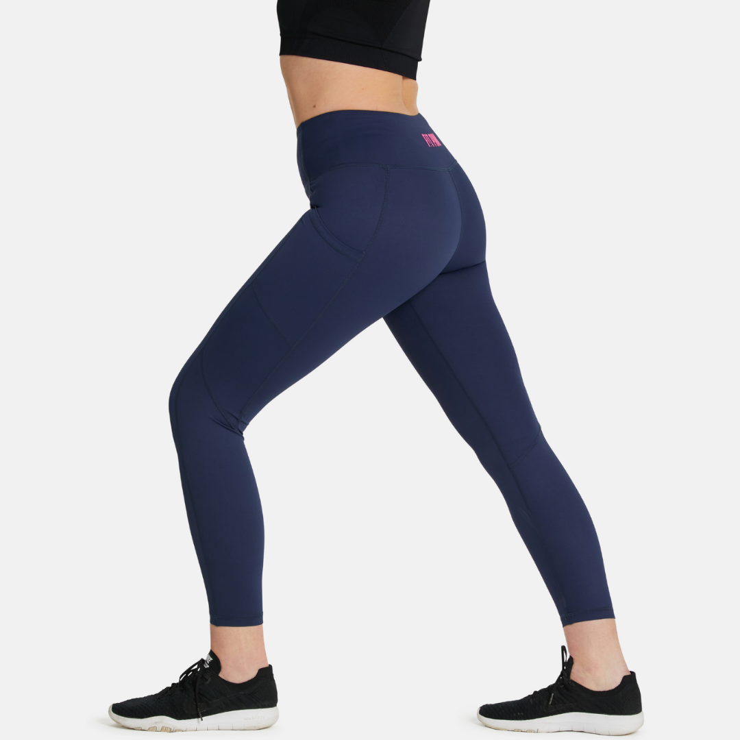FIT PINK Elevate Full Length Gym Leggings - Navy