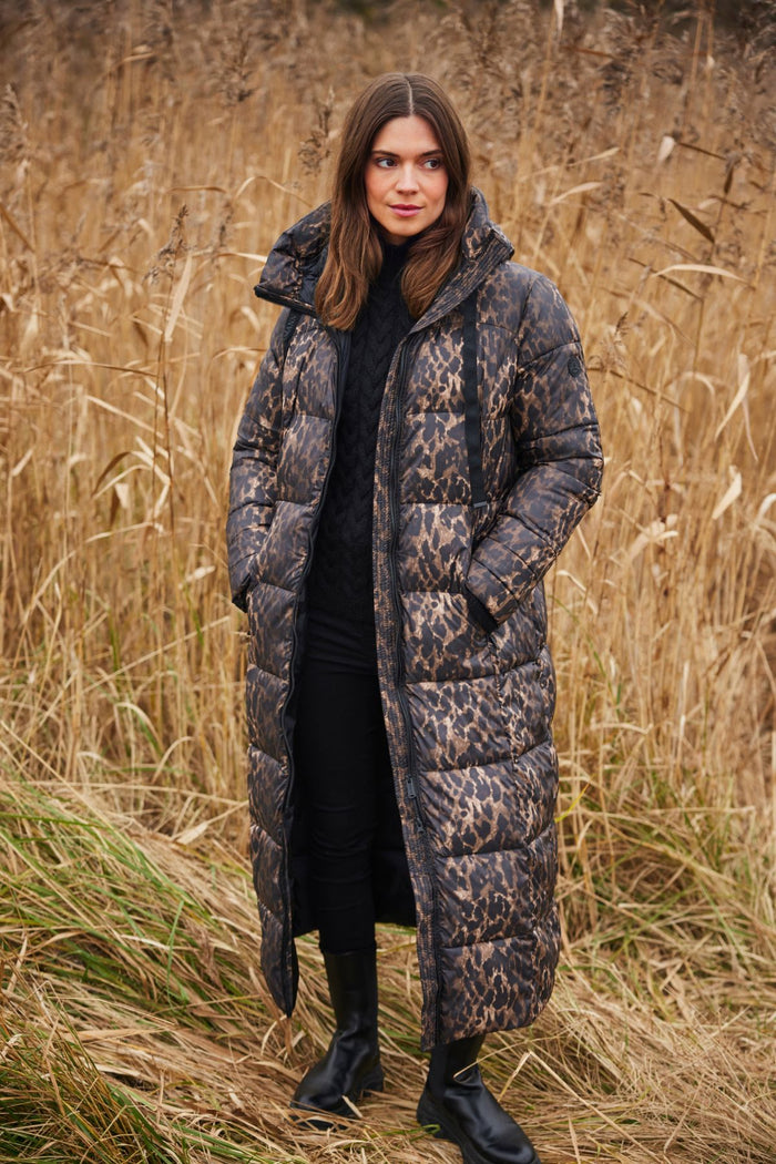 NORMANN Longline Animal Print Padded Coat