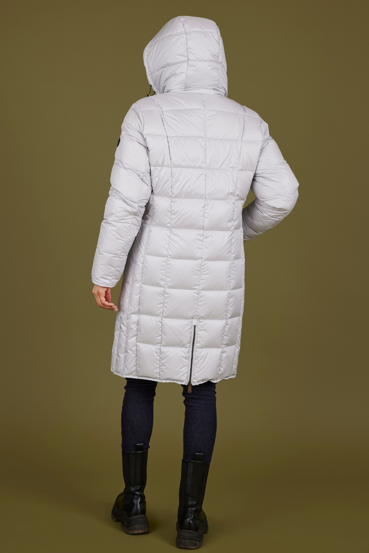 NORMANN Padded Quilted Winter Coat - Light Grey