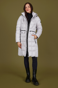 NORMANN Padded Quilted Winter Coat - Light Grey