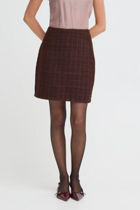 FRANSA Odette Woven Skirt - Fudge Red