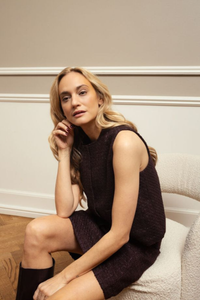 FRANSA Odette Woven Waistcoat - Fudge Red