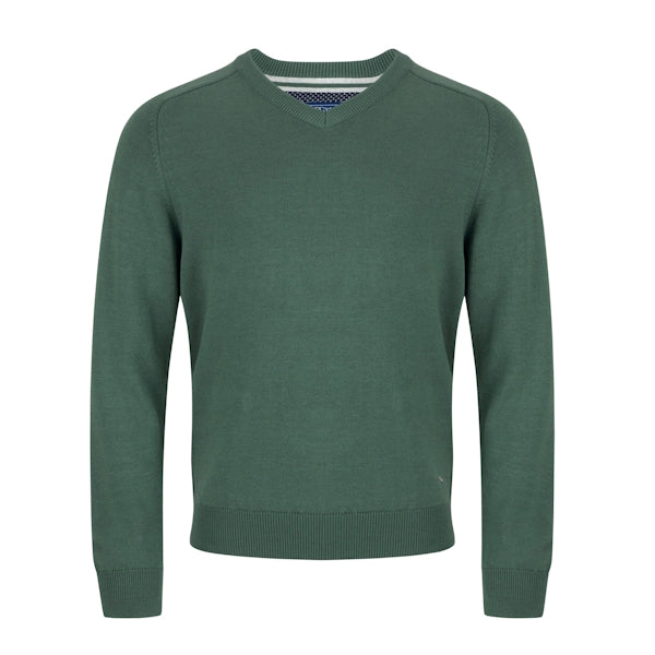 DG's DRIFTER Men's V-Neck Sweater - Olive Green
