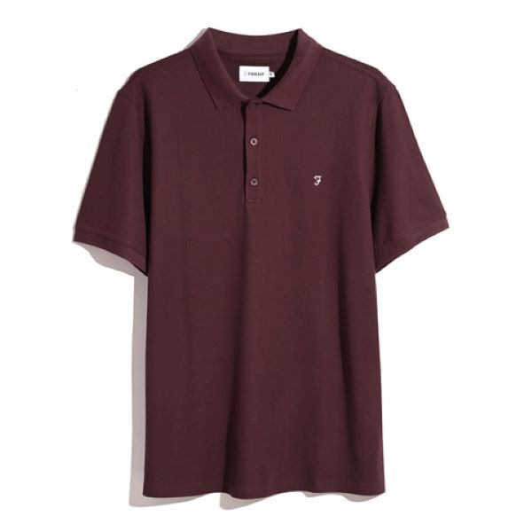 FARAH Hudson SS Men's Polo Shirt - Burgundy